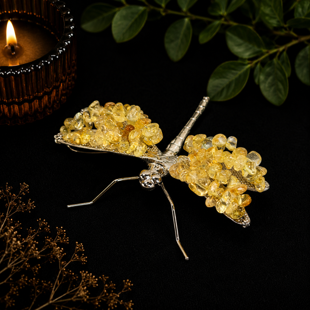 Gemstone Dragonfly - Citrine