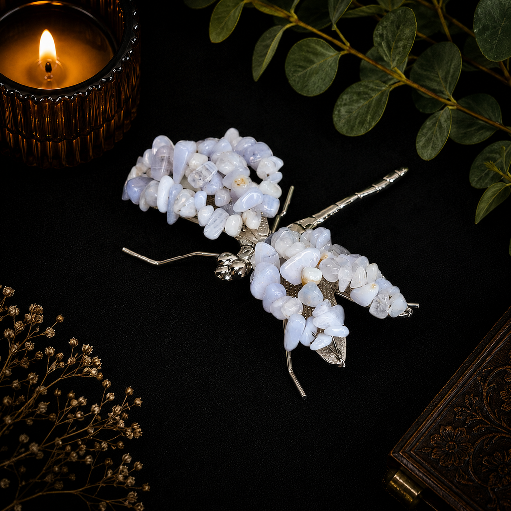 Gemstone Dragonfly - Blue Lace Agate