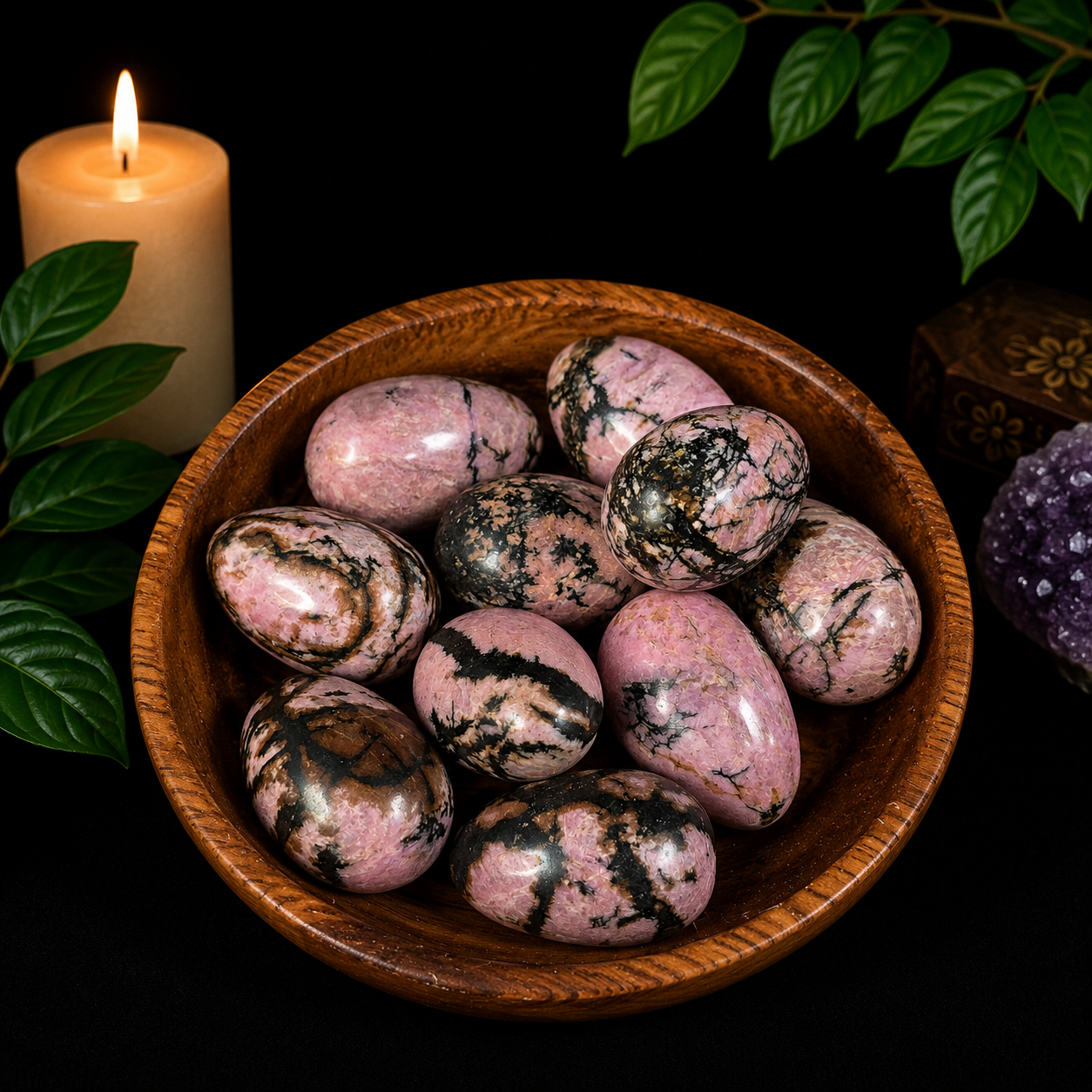 3cm Gemstone Egg - Rhodonite