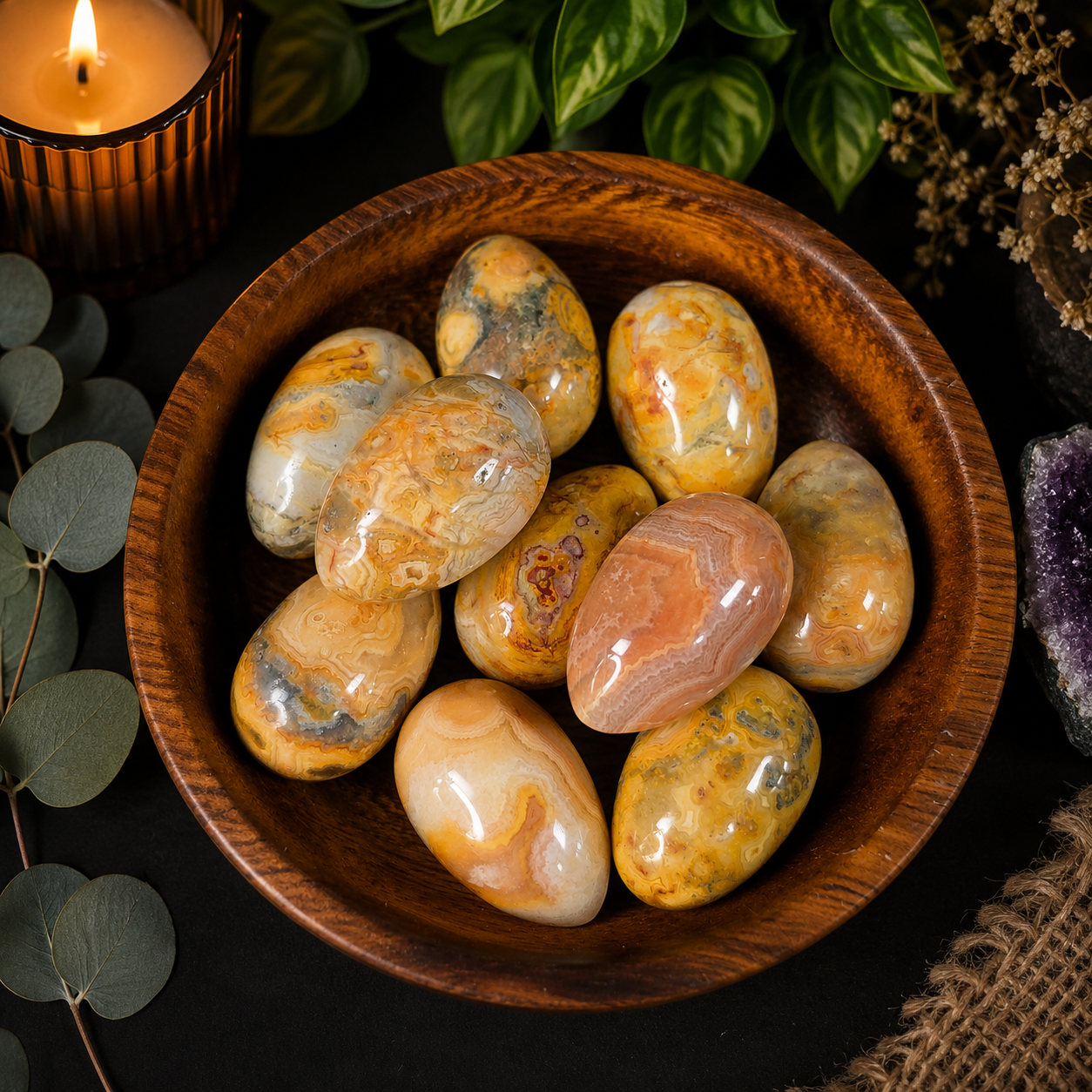 3cm Gemstone Egg - Crazy Lace Agate