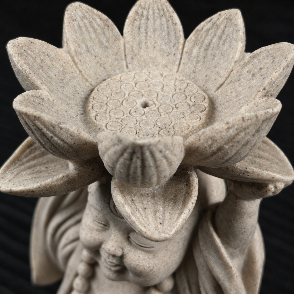 Buddha with Lotus Incense Holder