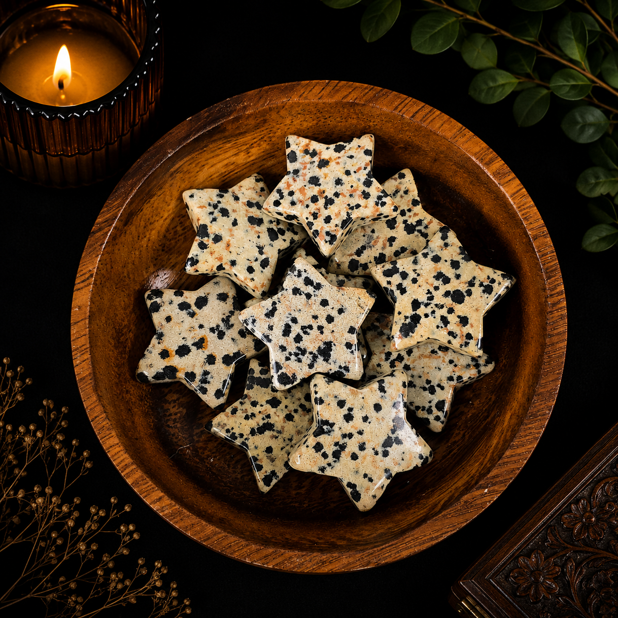 3cm Gemstone Star - Dalmatian Jasper