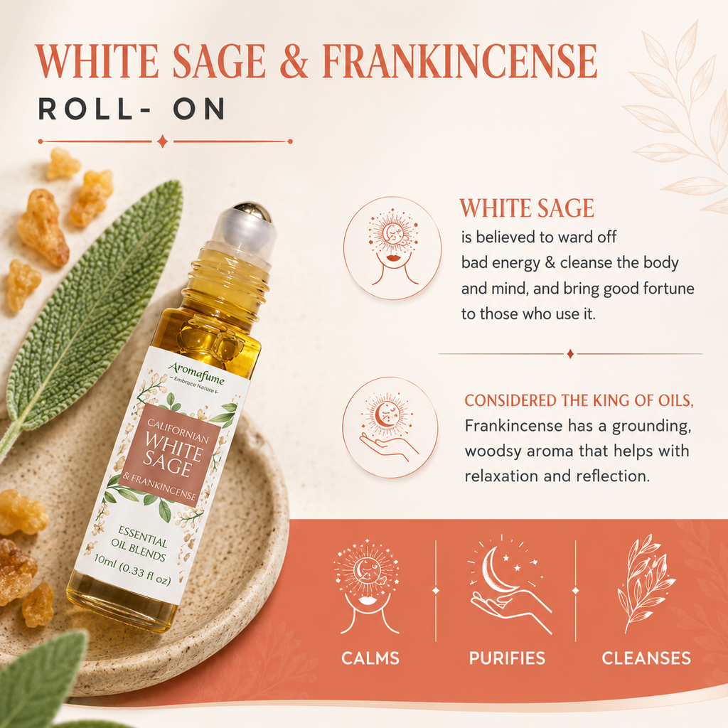 Californian White Sage & Frankincense Essential Oil Roll-On 10ml