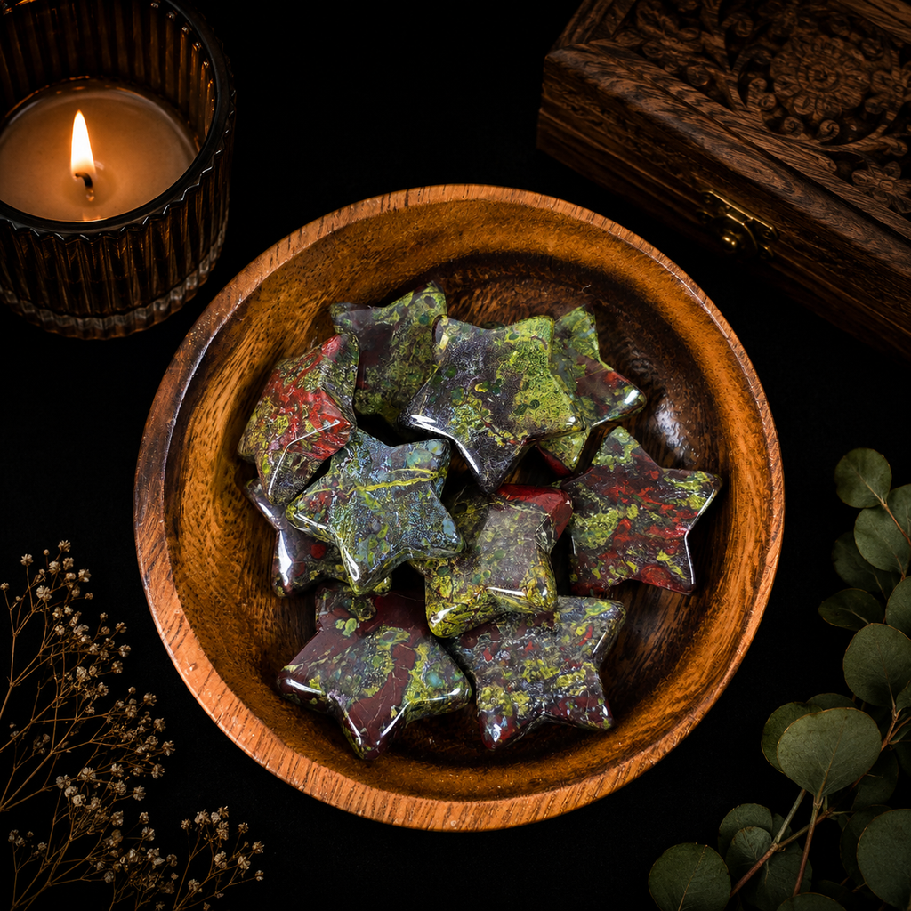3cm Gemstone Star - Dragonblood Jasper