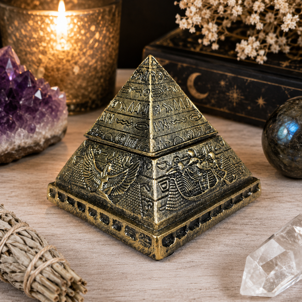 Small Gold Egyptian Trinket Pyramid