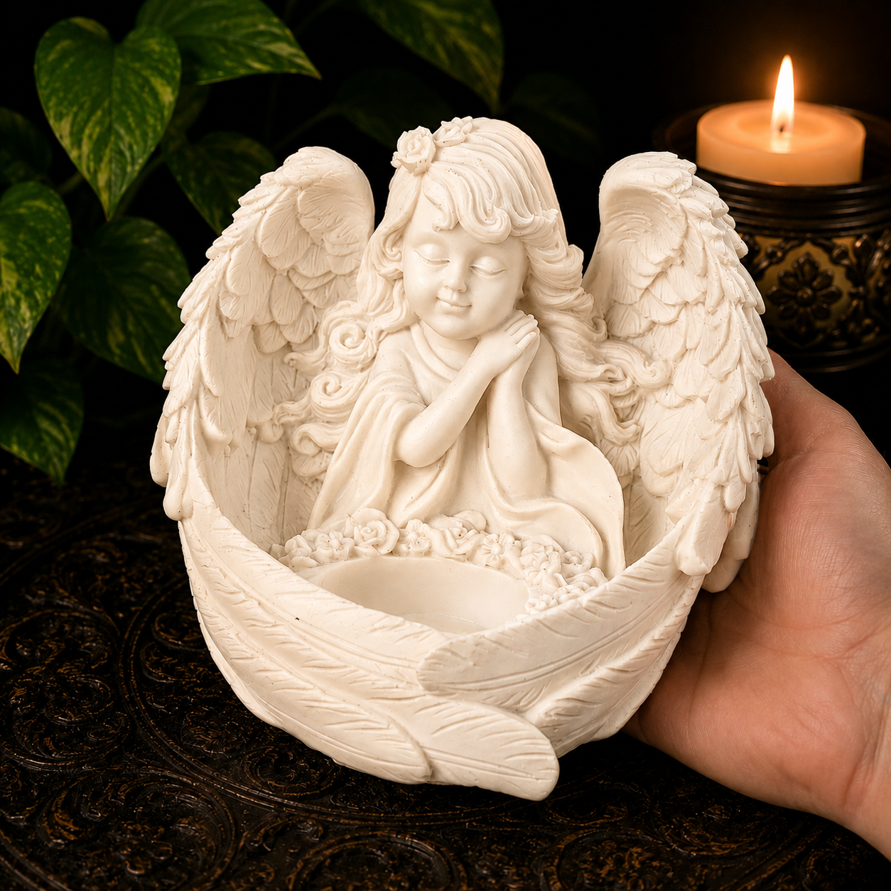 White Angel Sphere Stand