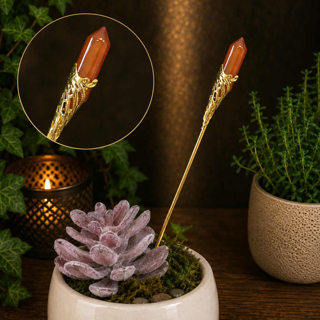 19cm Carnelian Garden Stick
