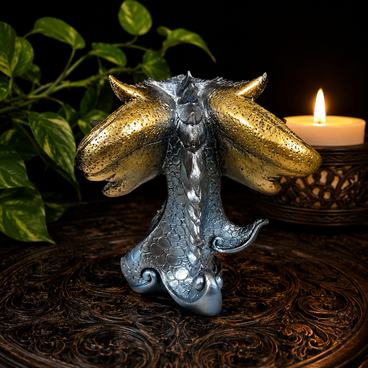 Dark Blue Baby Dragon Sphere Stand