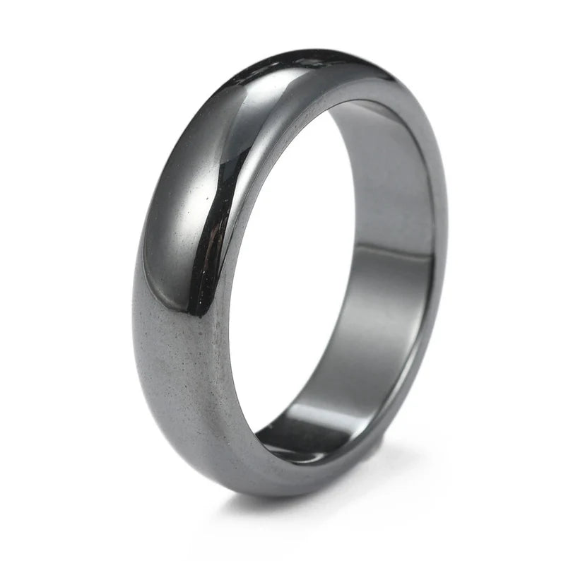 Hematite Ring - Wide Curved
