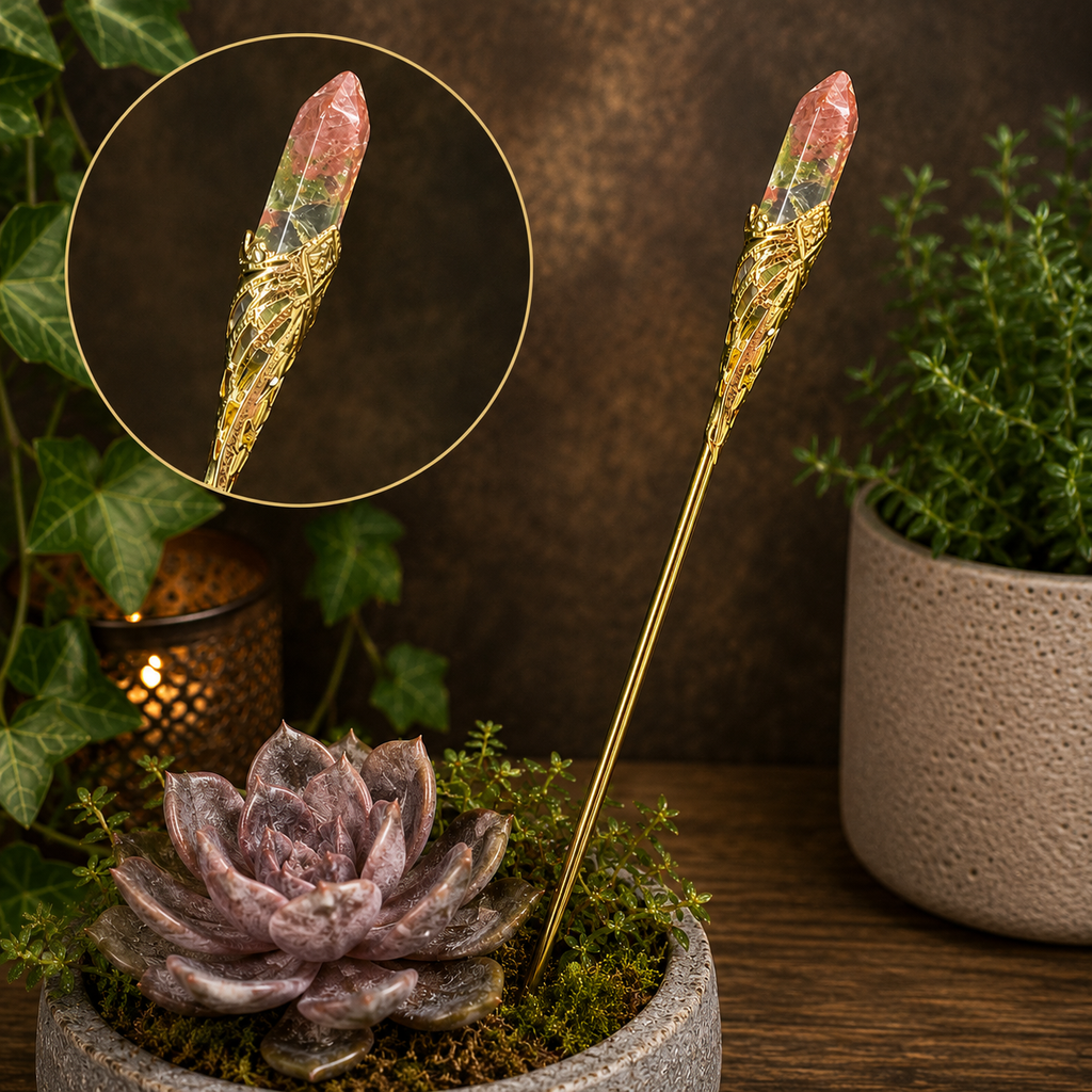 19cm Unakite Garden Stick