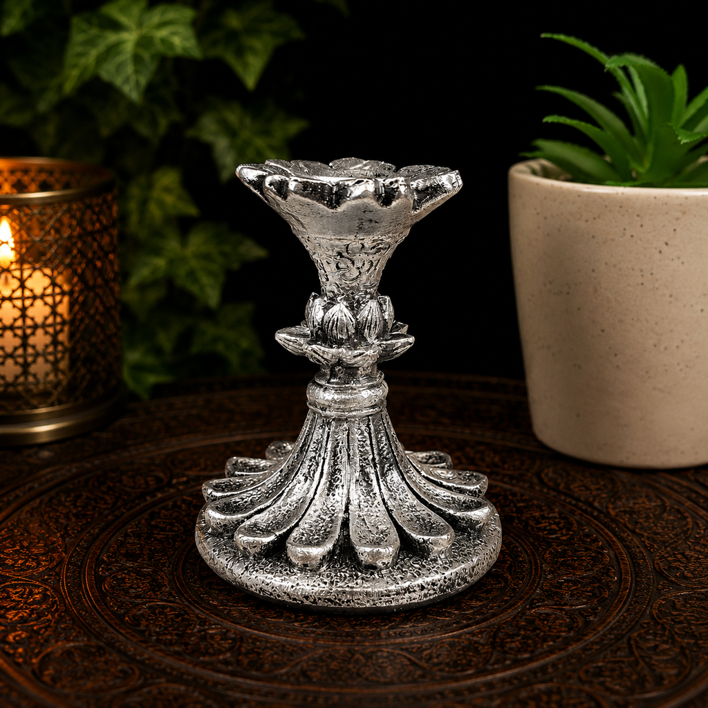 Silver Lotus Sphere Stand