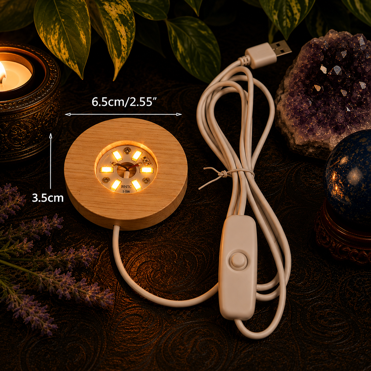 USB Warm White Light LED Sphere Stand