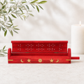 30.5cm Red Sun & Moon Wooden Incense Stick & Cone Burner
