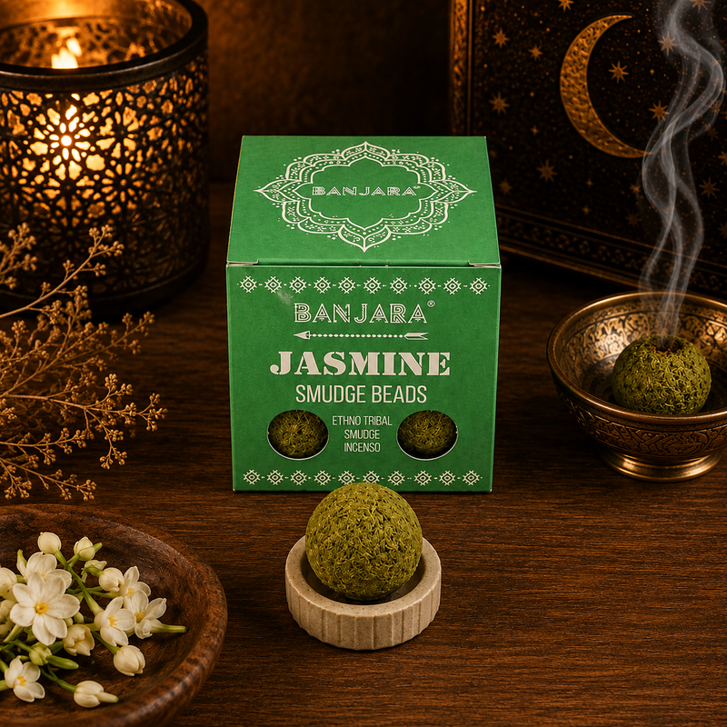 Jasmine Smudge Beads with Holder