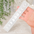 Selenite Moon Phase Rough Cut Incense Holder