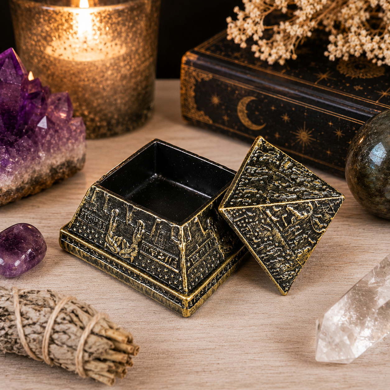 Small Gold Egyptian Trinket Pyramid