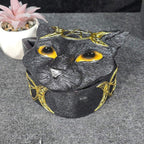 13cm Triple Moon Black Cat Trinket Box
