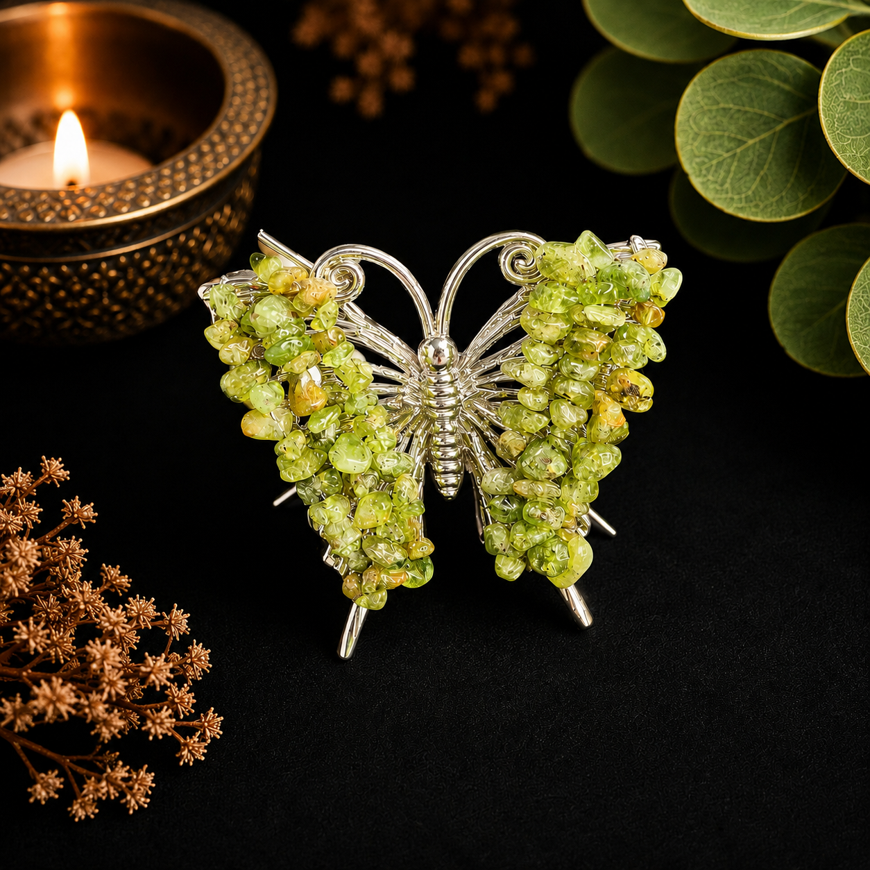 Gemstone Butterfly - Peridot