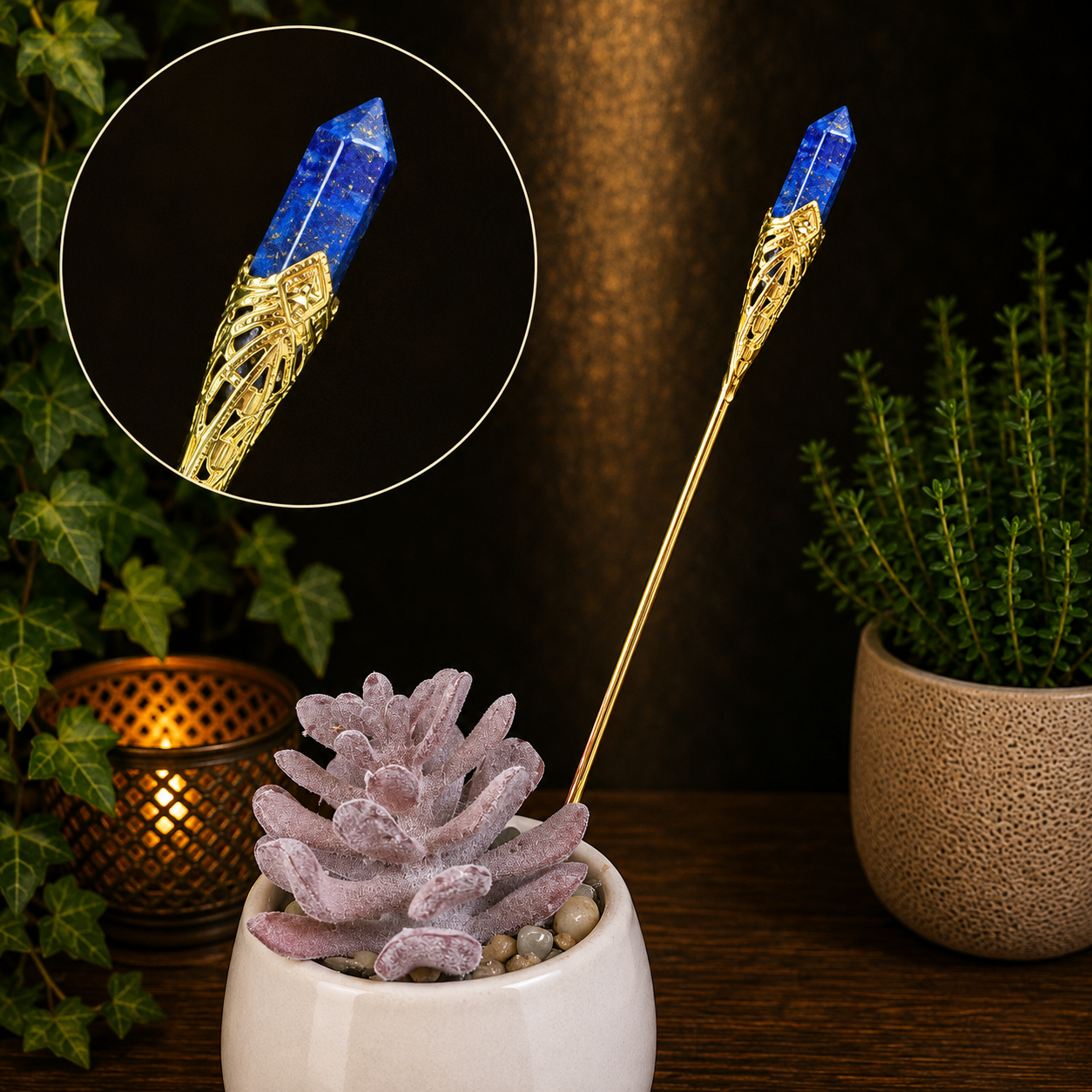 19cm Lapis Lazuli Garden Stick
