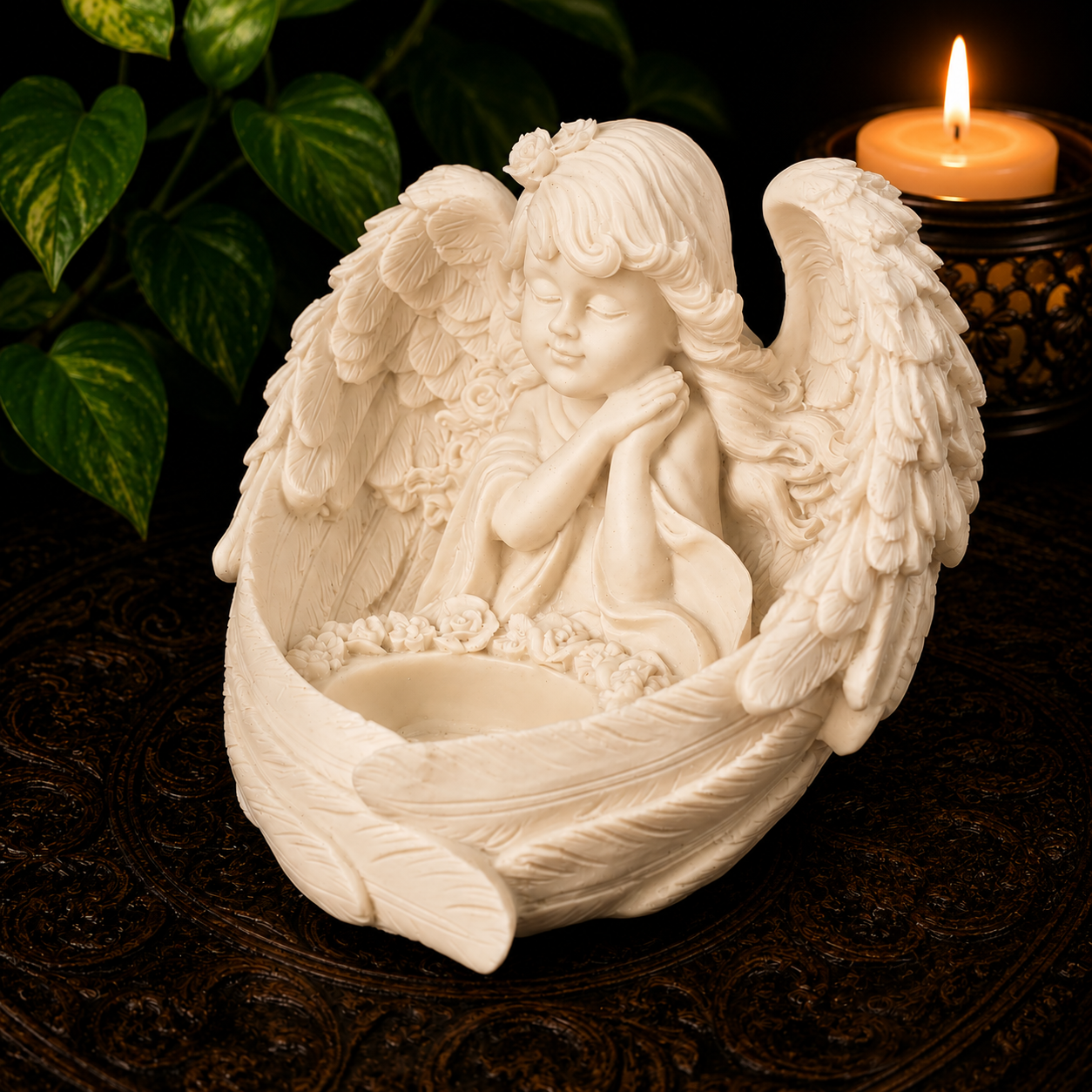 White Angel Sphere Stand