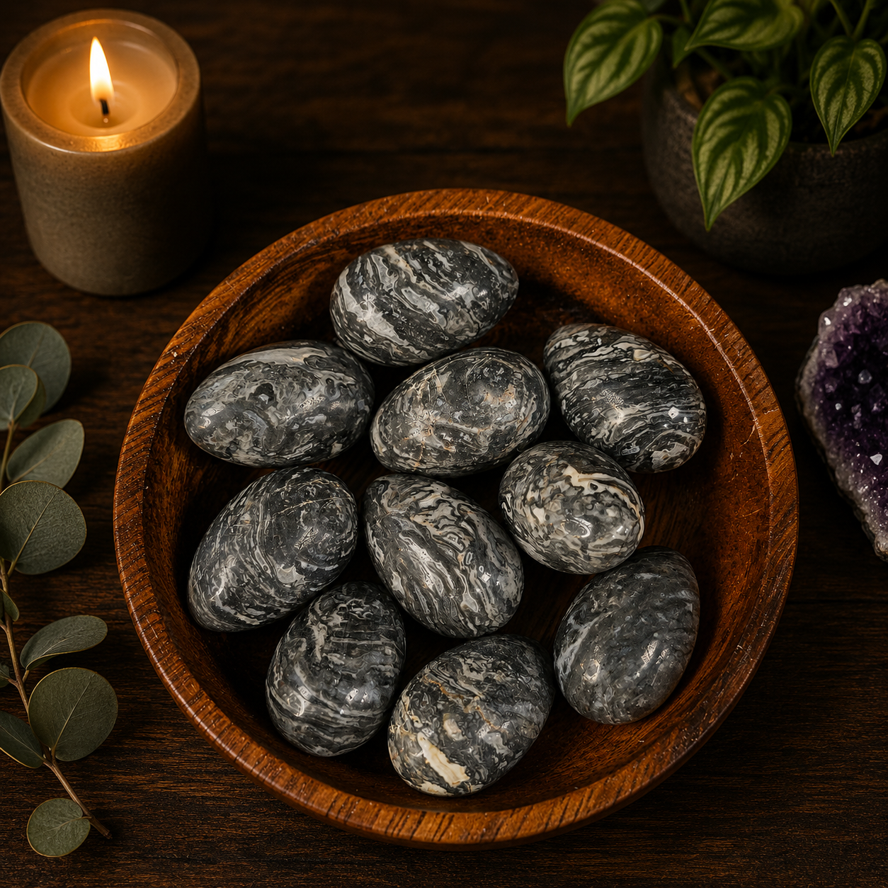 3cm Gemstone Egg - Map Stone
