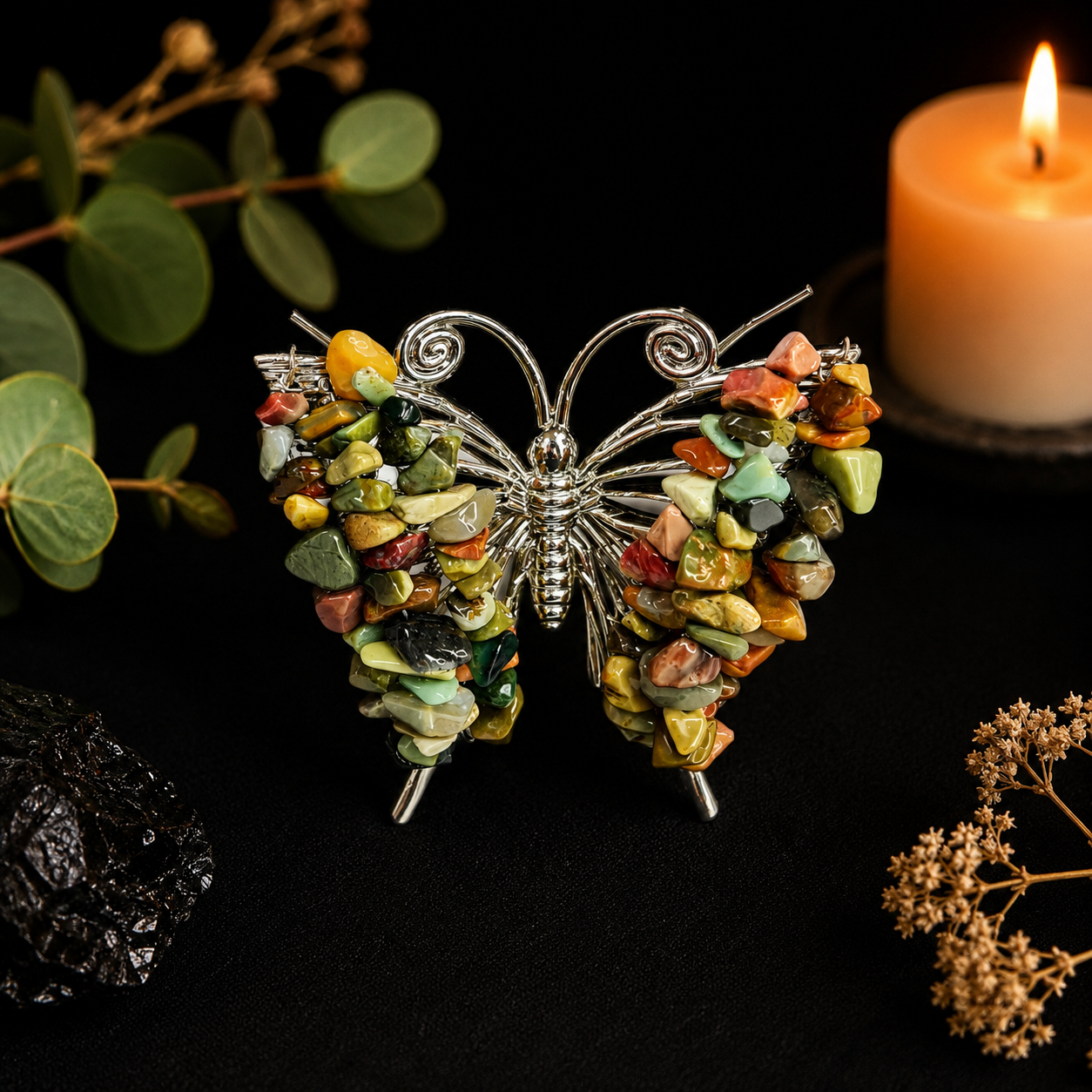 Gemstone Butterfly - Picasso Jasper