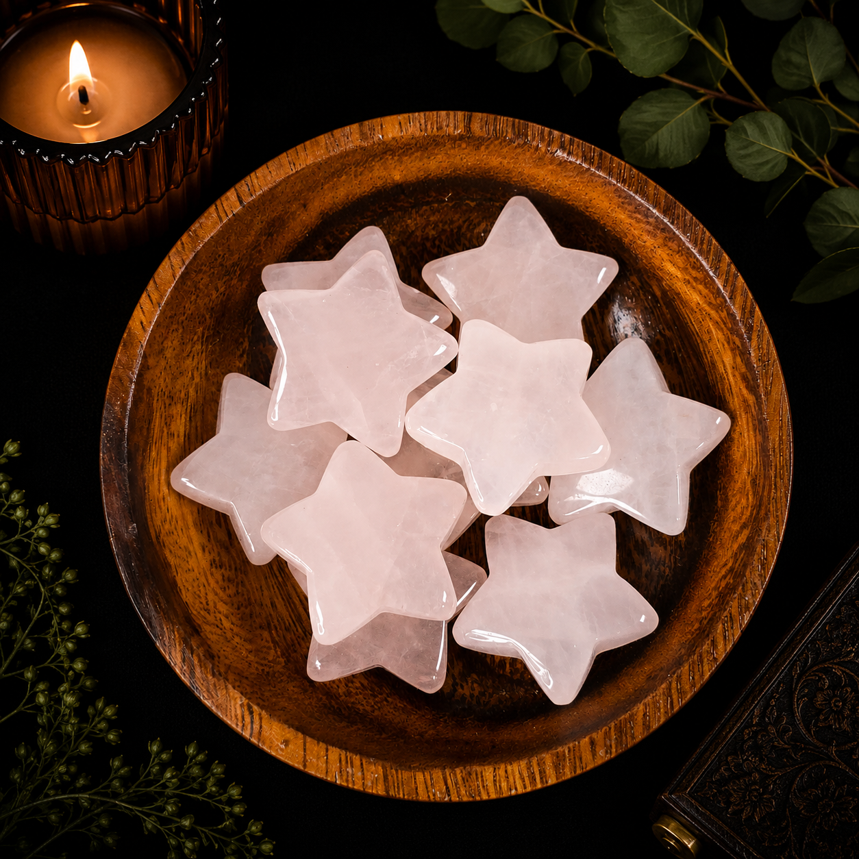 3cm Gemstone Star - Rose Quartz