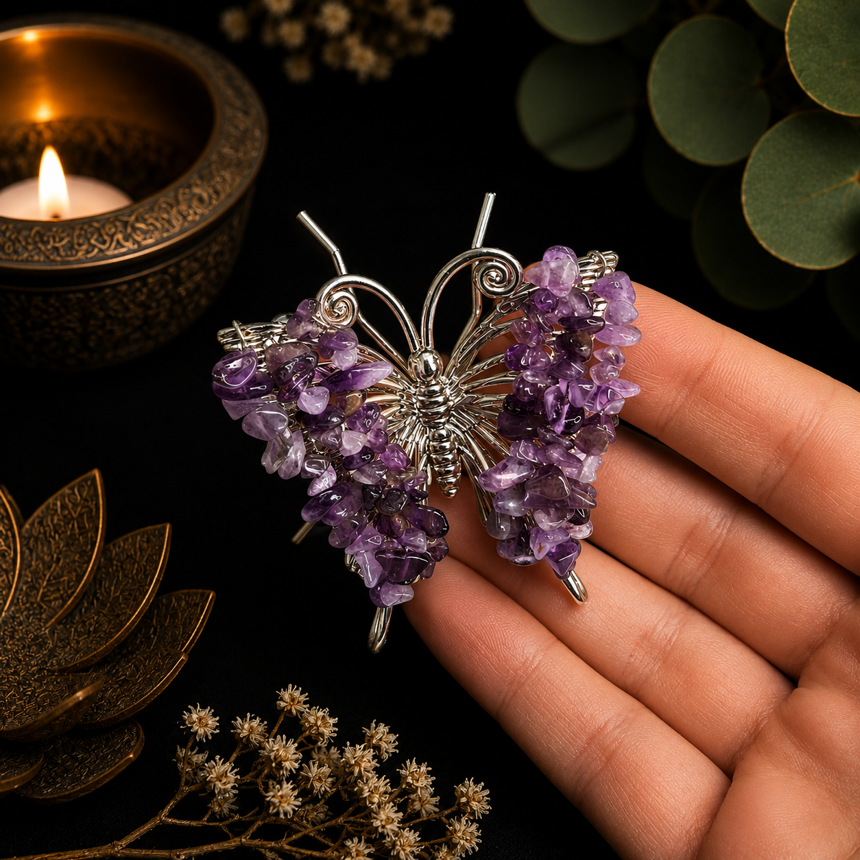 Gemstone Butterfly - Amethyst