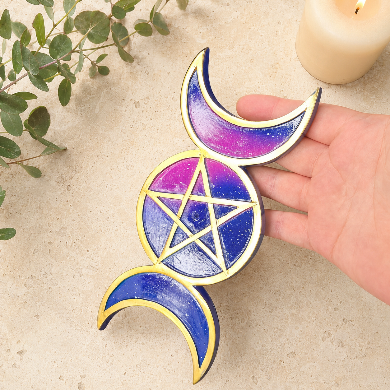 Triple Moon Incense Holder