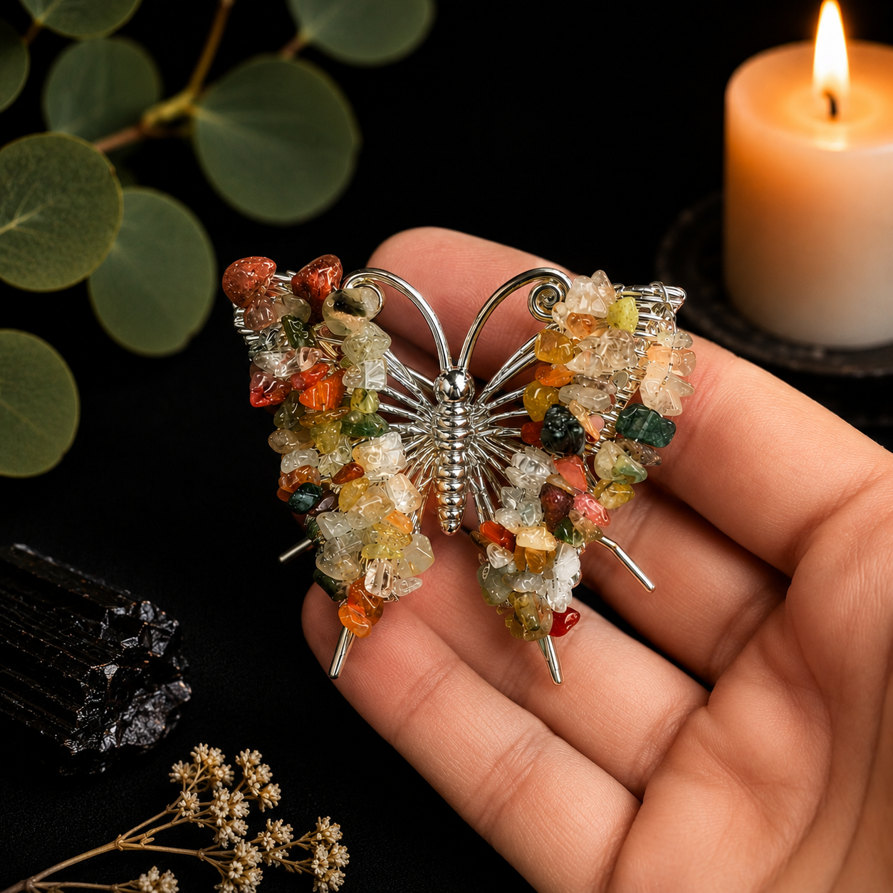 Gemstone Butterfly - Mixed Agate