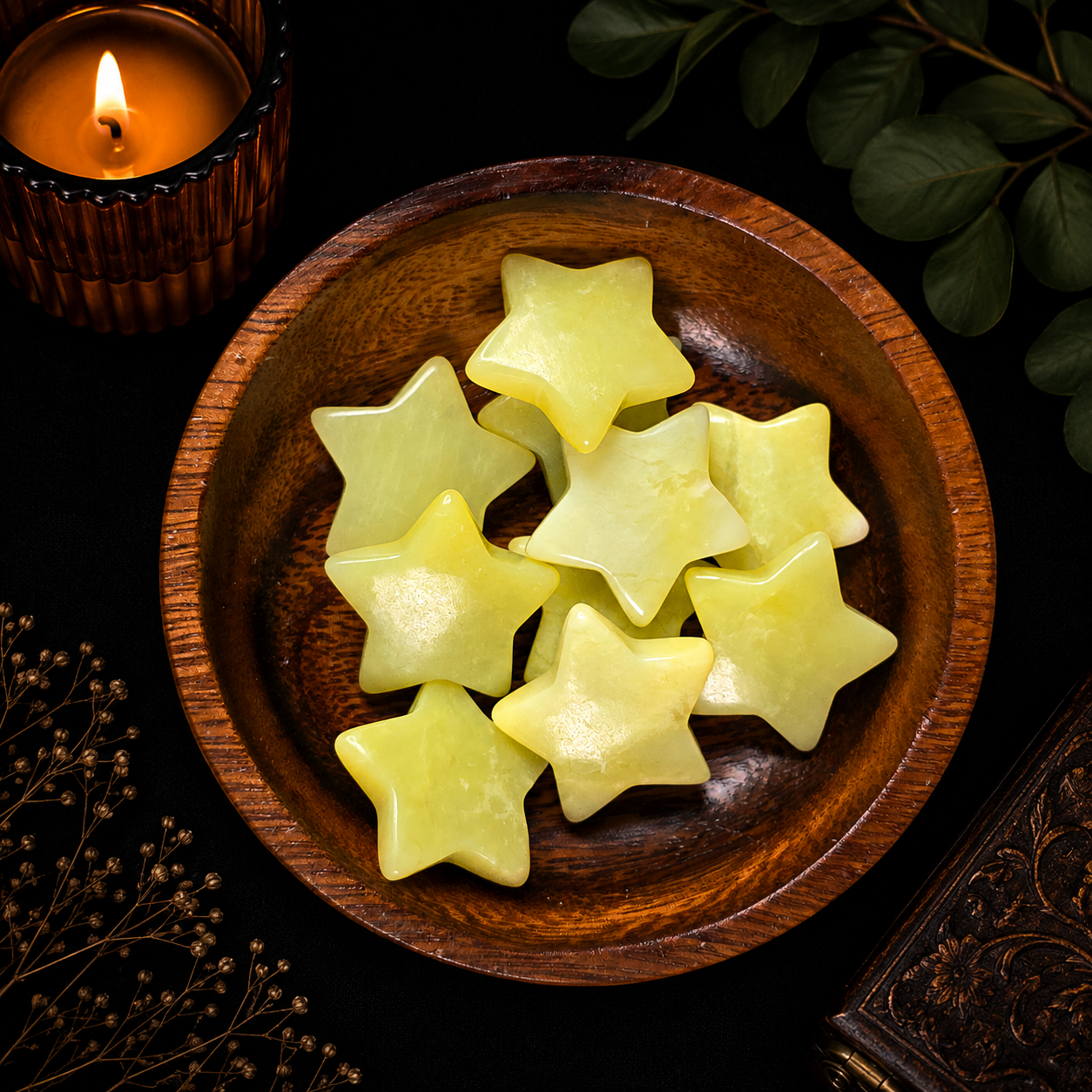 3cm Gemstone Star - Lemon Jade