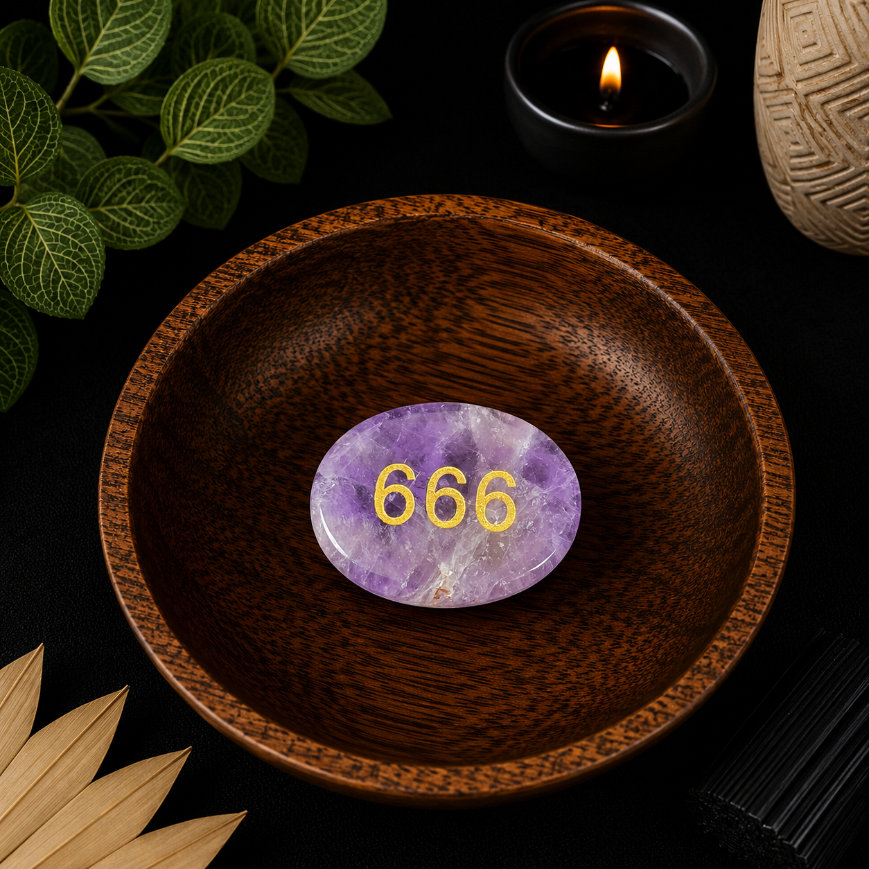 666 Amethyst Angel Number Palm - Reconnect & Realign