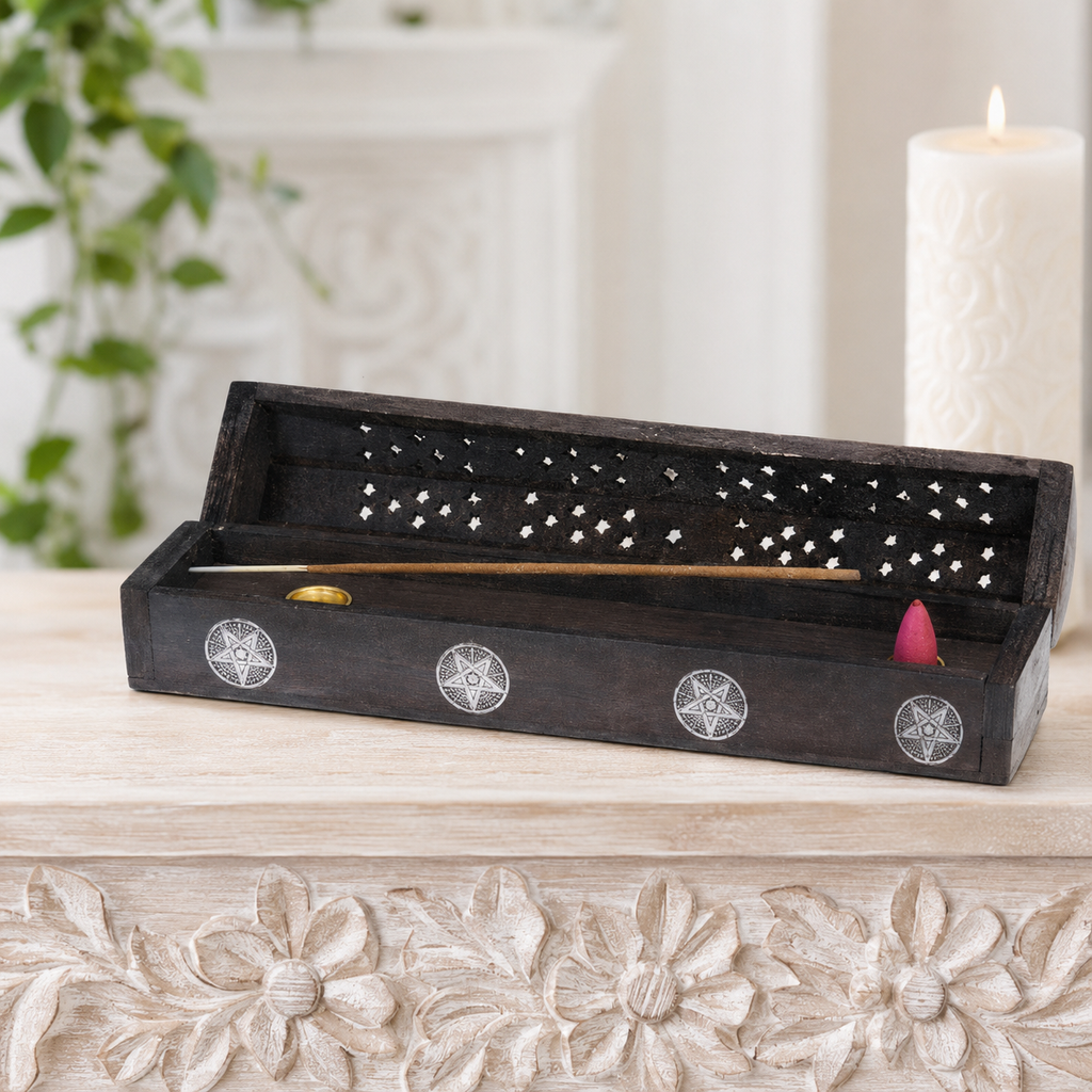 Black Magic Divination Incense Holder with 10 Incense Sticks (Lavender & Rosemary)