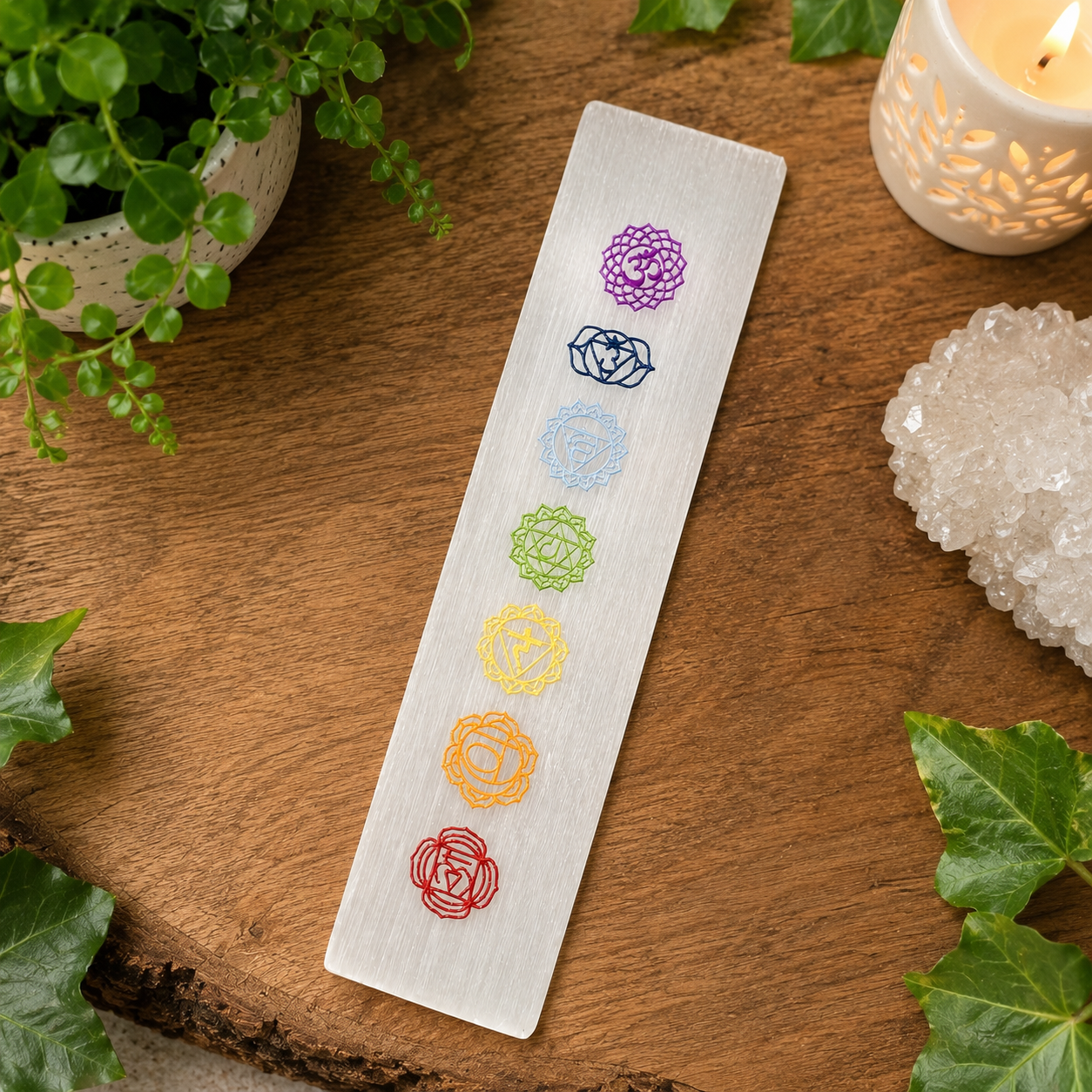 15cm Chakra Selenite Slab