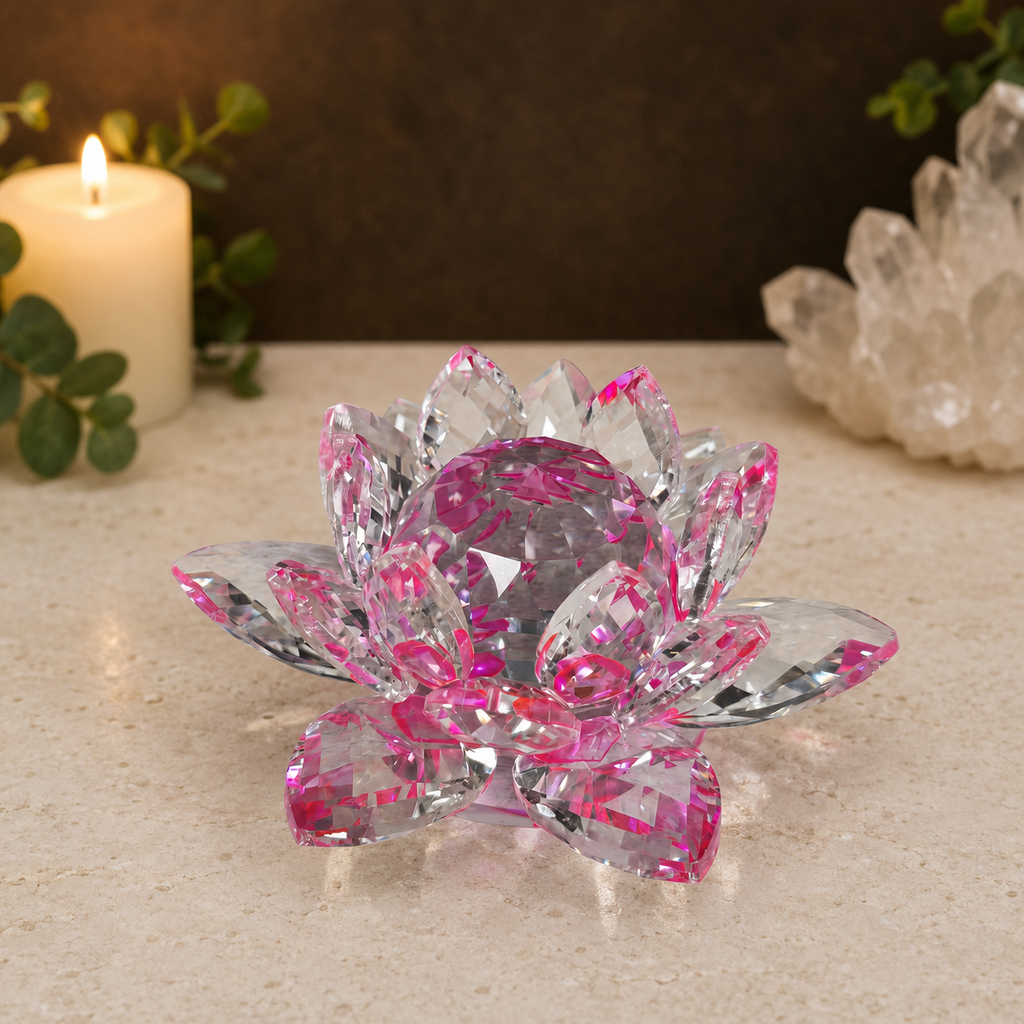 12cm Pink Glass Lotus