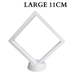 11cm Large Square Floating Display Stand - White