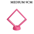 9cm Medium Square Floating Display Stand - Dark Pink