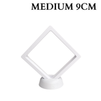 9cm Medium Square Floating Display Stand - White
