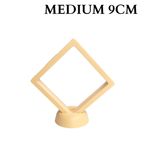 9cm Medium Square Floating Display Stand - Yellow