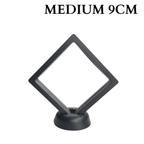 9cm Medium Square Floating Display Stand - Black