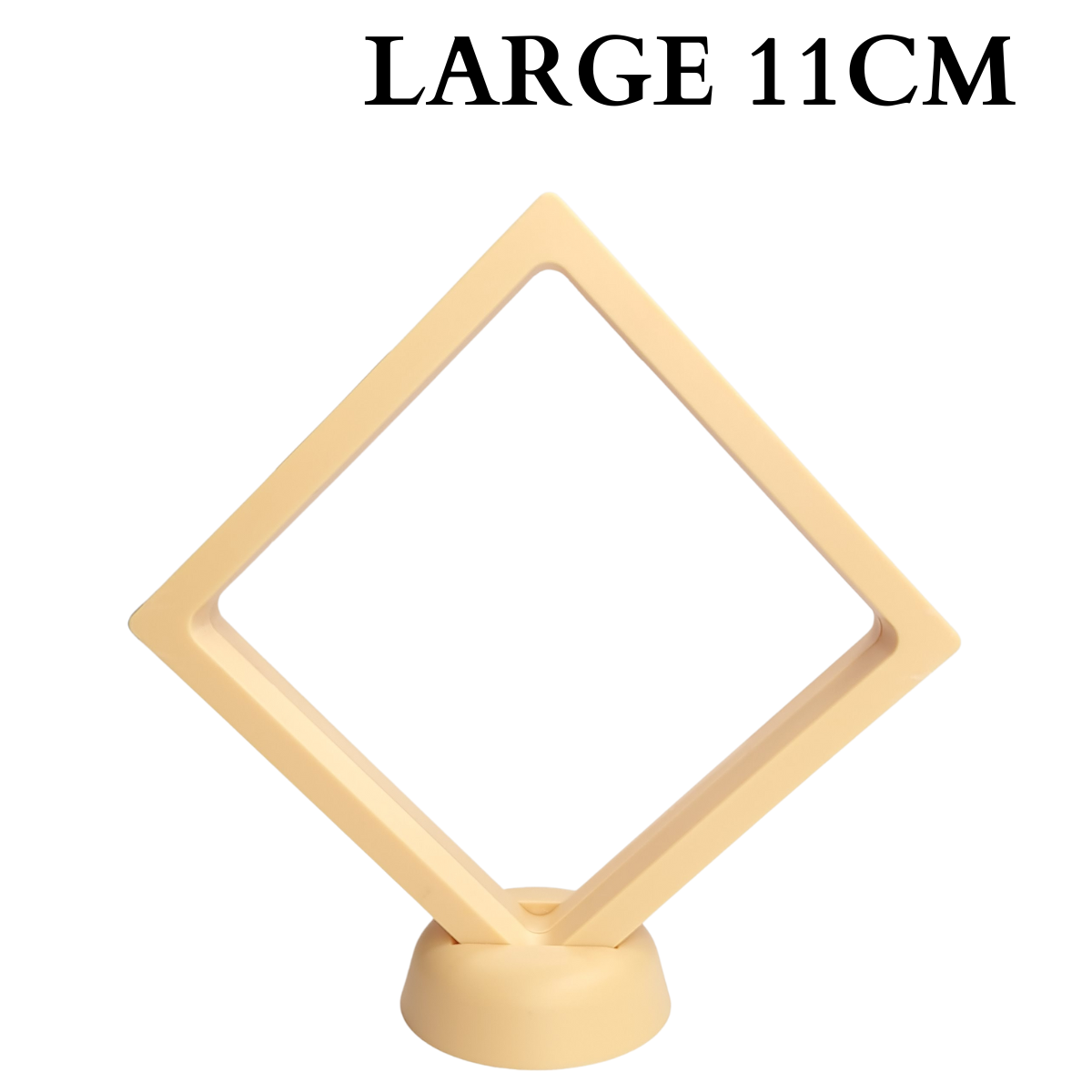 11cm Large Square Floating Display Stand - Yellow