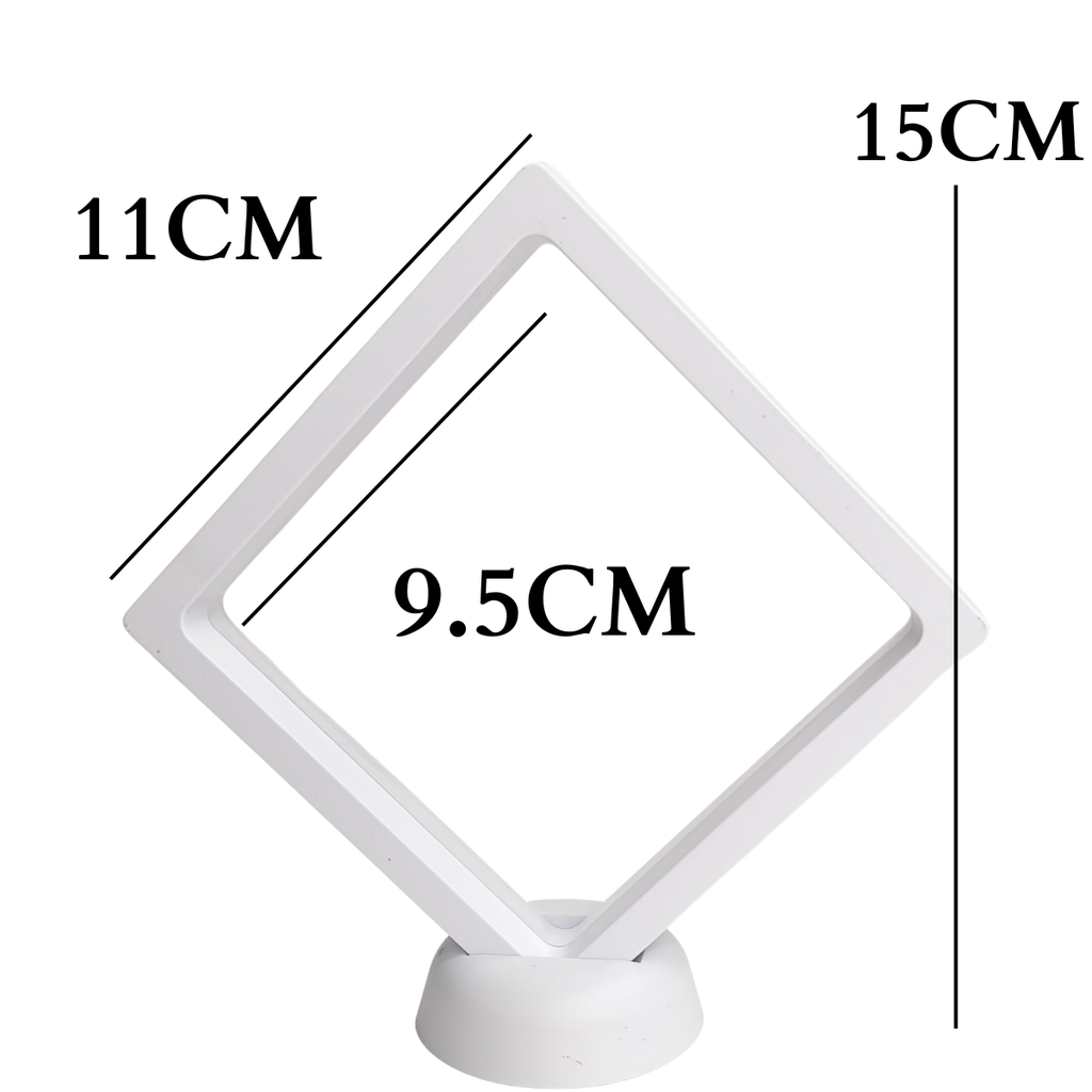 11cm Large Square Floating Display Stand - White