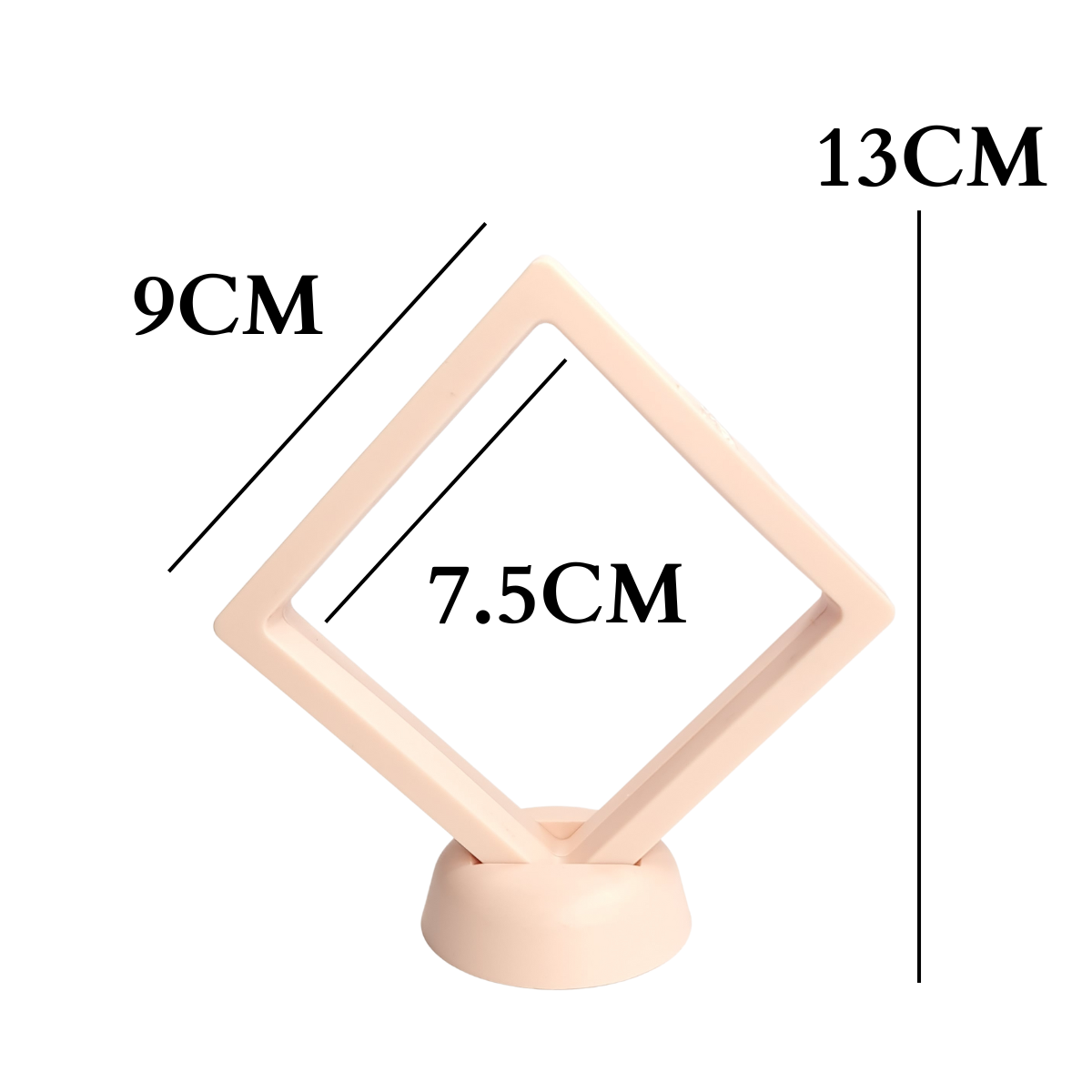 9cm Medium Square Floating Display Stand - Apricot