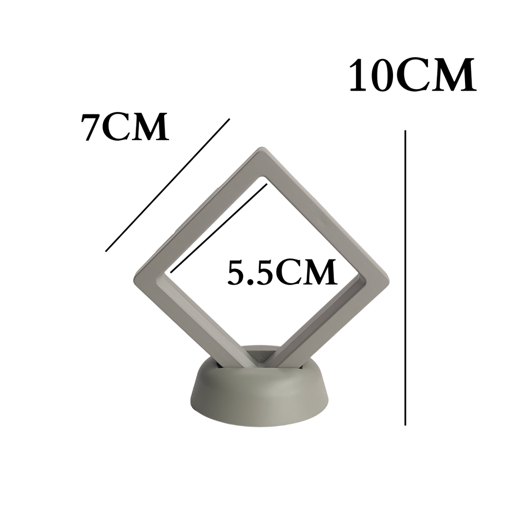 7cm Small Square Floating Display Stand - Grey