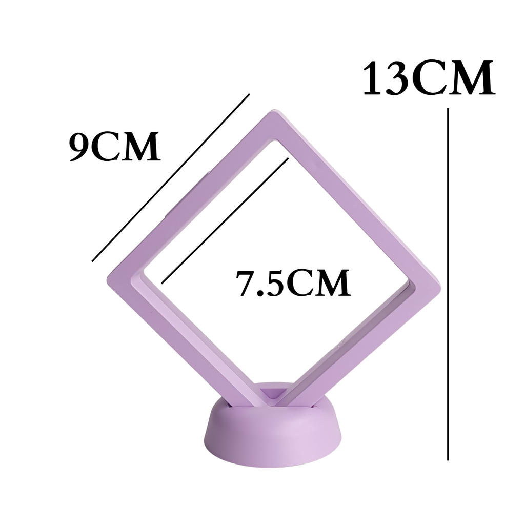 9cm Medium Square Floating Display Stand - Purple