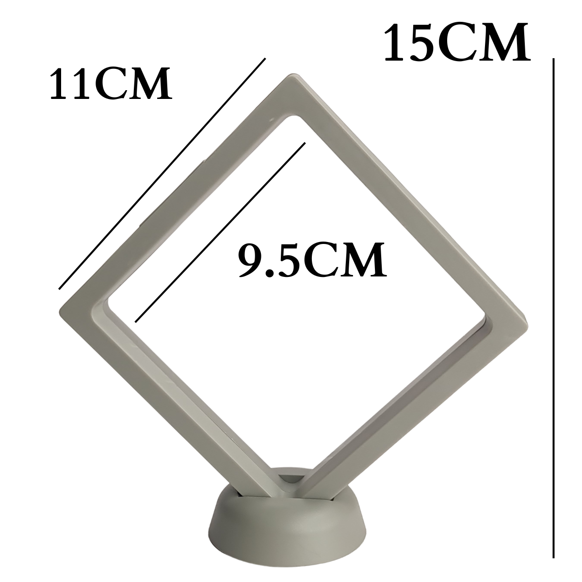 11cm Large Square Floating Display Stand - Grey