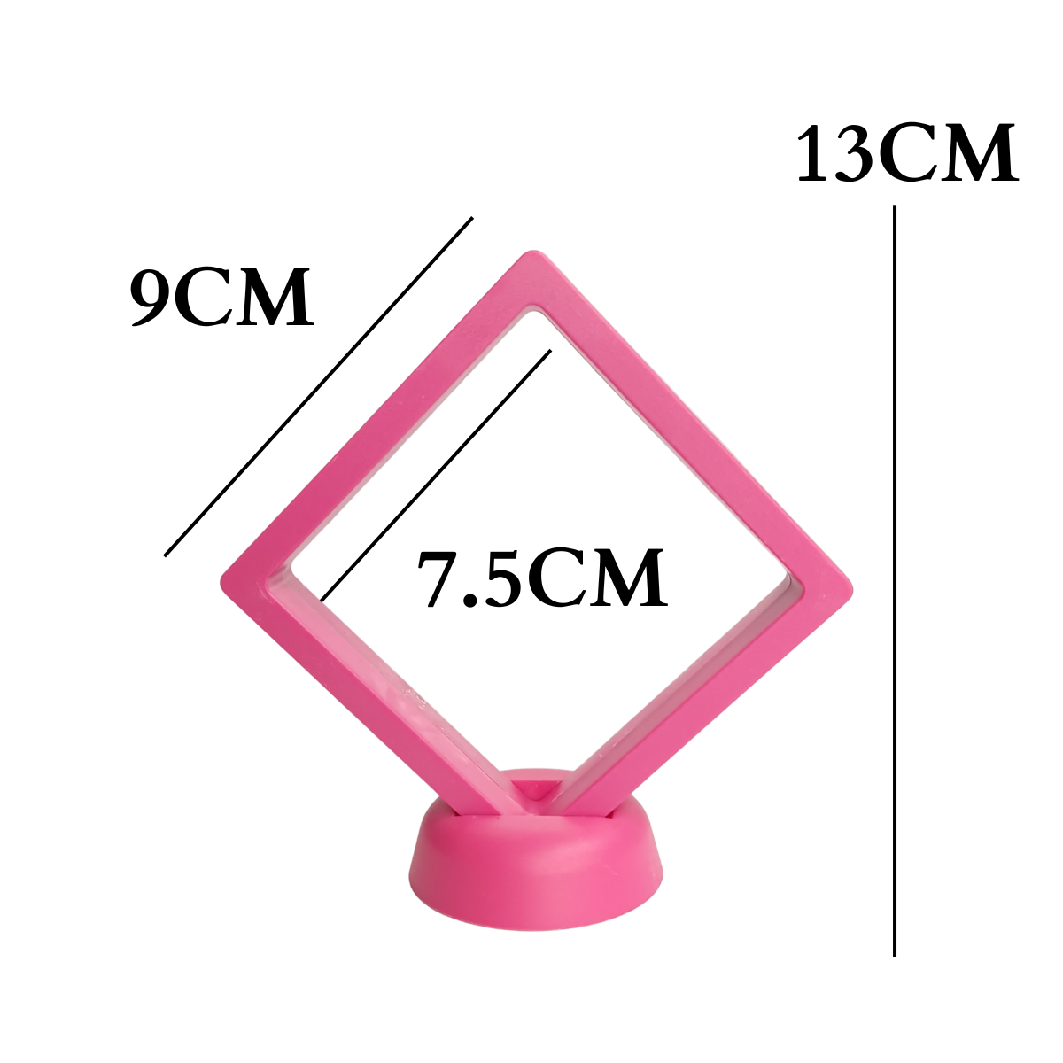 9cm Medium Square Floating Display Stand - Dark Pink