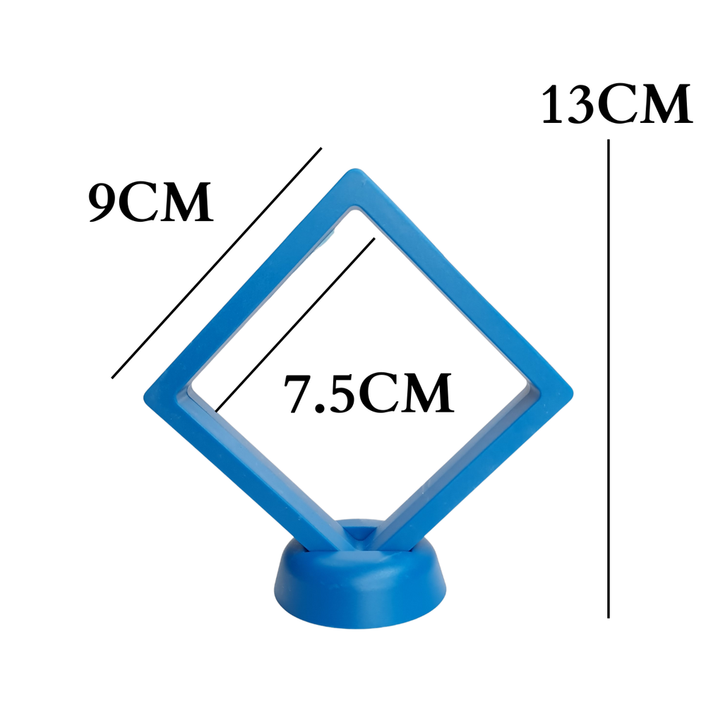 9cm Medium Square Floating Display Stand - Blue