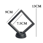 9cm Medium Square Floating Display Stand - Black