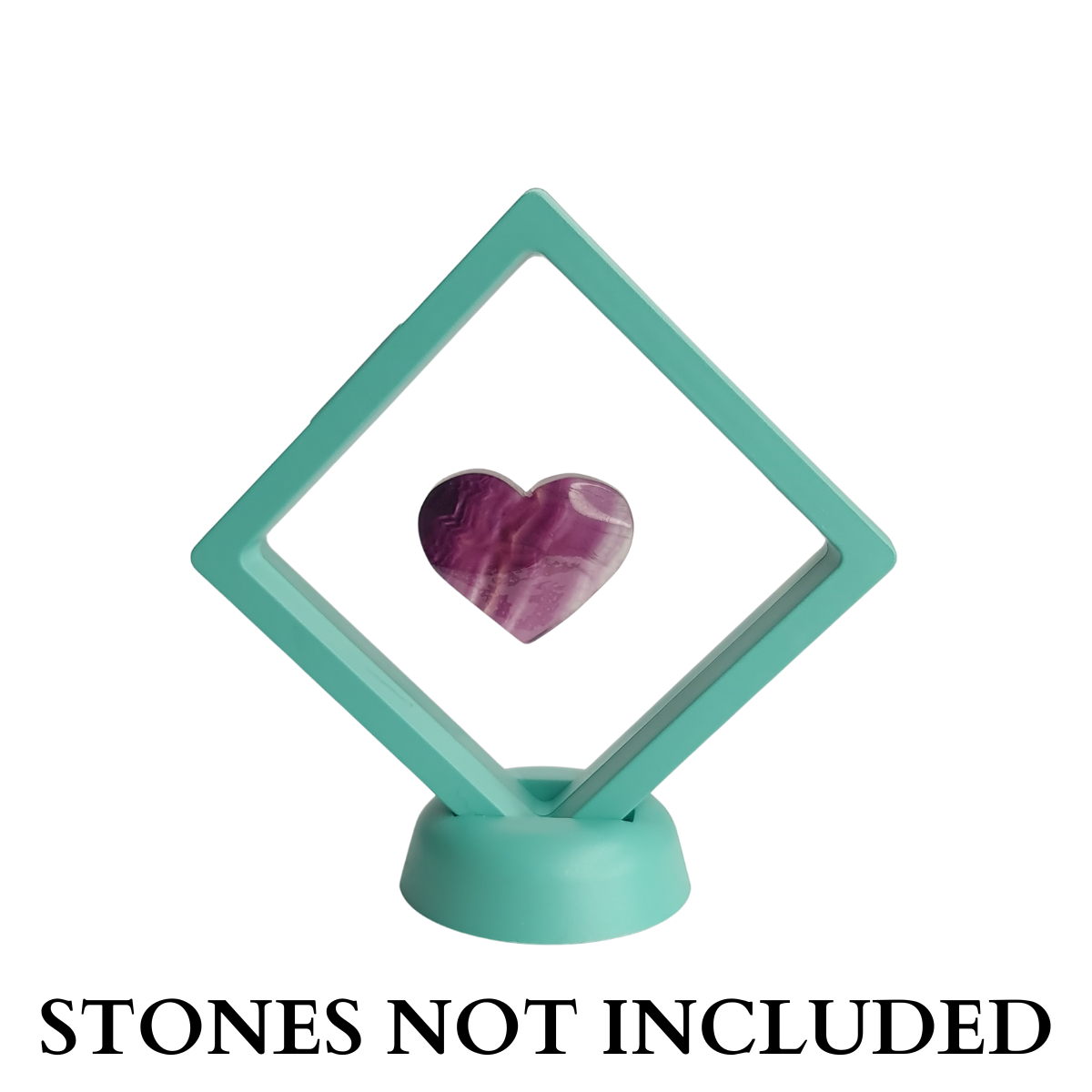 9cm Medium Square Floating Display Stand - Turquoise